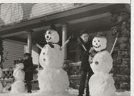 Schneemann,Kinder,Winterstimmung,1955