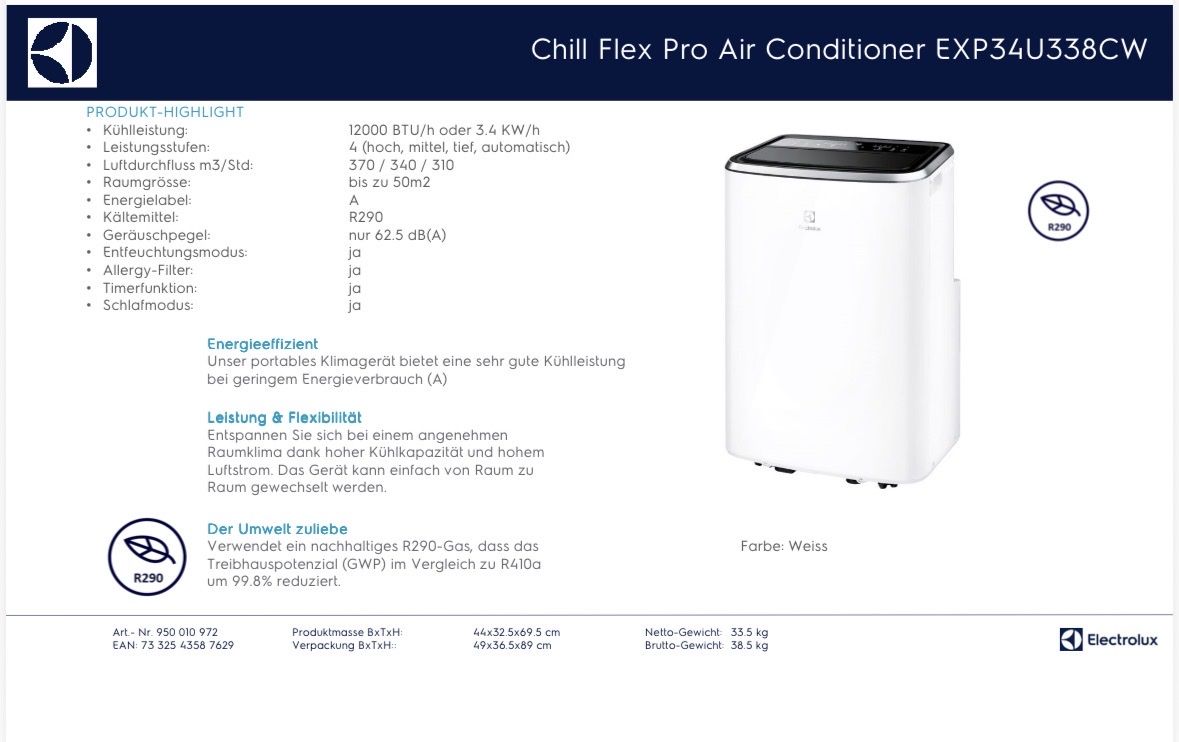 Electrolux Condizionatori: Electrolux Chill Flex Pro Air Conditioner EXP34U338C – Usato da Frick venduto da Jesa2012 9