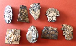 Basler Fasnachtspl. Kupfer mit N.1985,86,88,96,97,2000,14,18