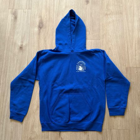 Sweat à capuche Gildan bleu logo CEC Emilie-Gourd bon état