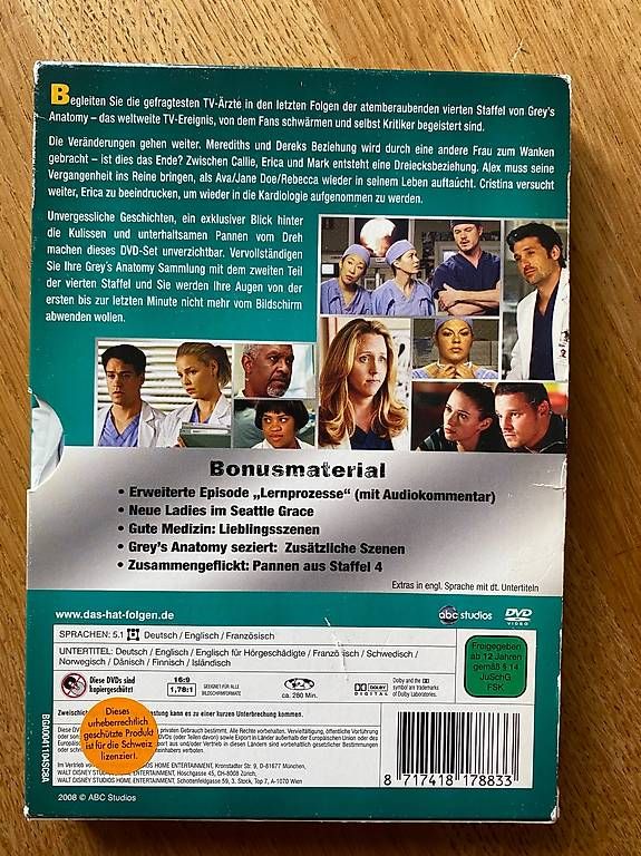 Tutti i DVDs: Diverse DVDs Greys Anatomy – Usato da Pratteln venduto da Siri04 1