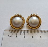 18 Karat 750 Gold Perlen Ohrclips Mit Brillanten