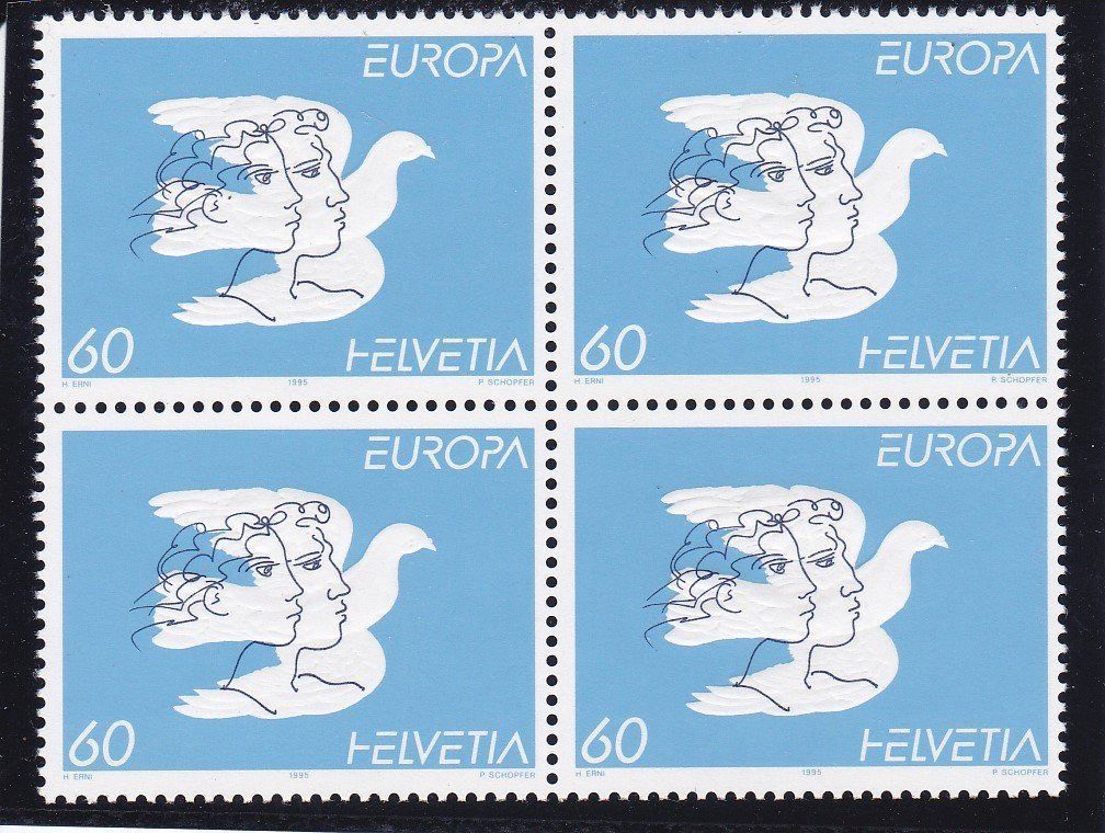 Tutti i francobolli: Postfrisch 4er Block EUROPA 1995 – Nuovo (secondo la descrizione) da Schliern b. Köniz venduto da joni20