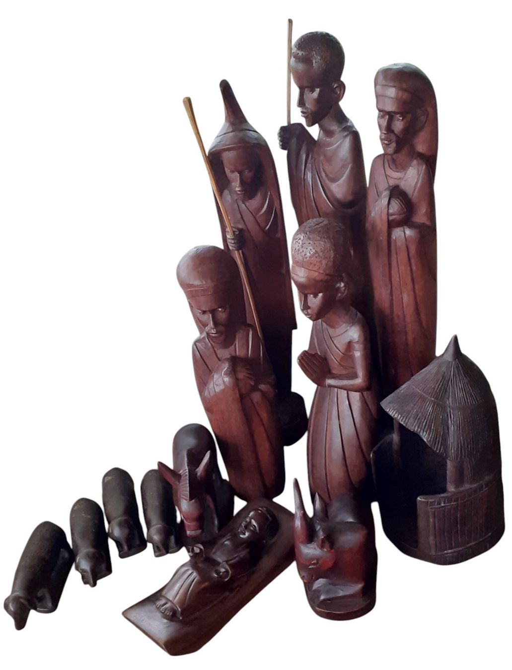 Statuette: Afrikanische Krippe mit grossen Figuren – Usato da Mörschwil venduto da antiksalon
