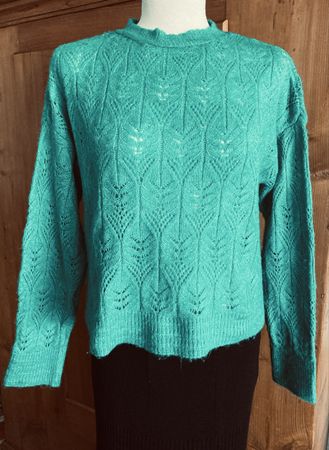 Only Kurz-Pullover grün Grösse S, Lochmuster gerne gebraucht