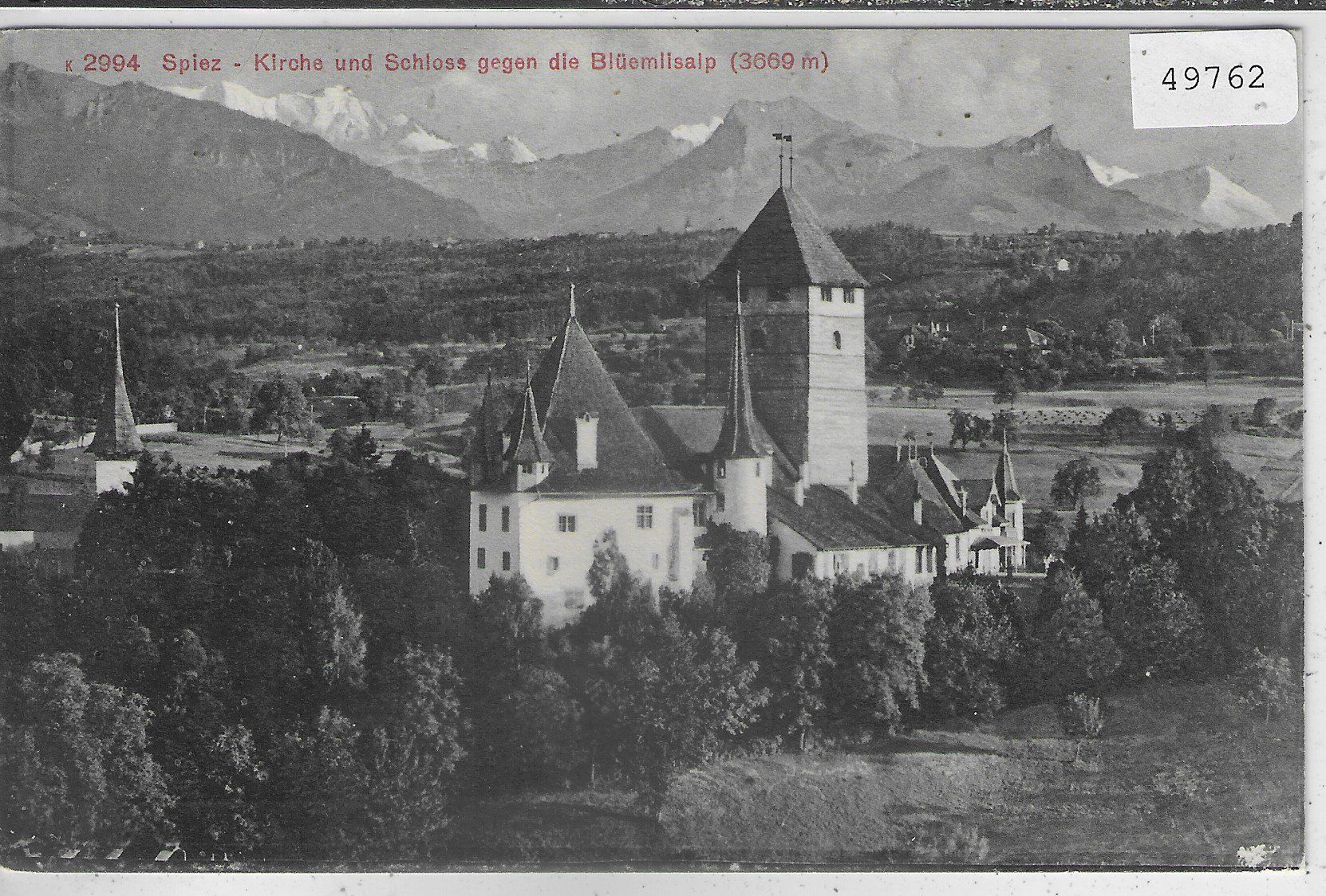 Cartoline postali: Spiez - Kirche und Schloss – Usato da Ettingen venduto da Kartenplanet