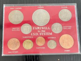 Münzsatz Farewell to the £.S.D. System Großbritannien