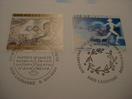 Olympia 2004, FDC Satz + Einzel, 3 Belege