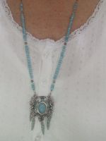 Kette Türkis Boho Ethno Vintage