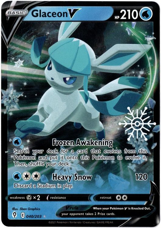 Glaceon V Promo Holiday Stamp 040/203 EN Kaufen auf Ricardo