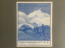 Grossformatiges Fremdenblatt Glarnerland / Schabel bei Elm