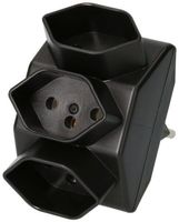 Abzweigstecker 3×T13 sternförmig, schwarz