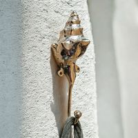 Crochet / Patère murale coquillage bronze doré 🐚🌊