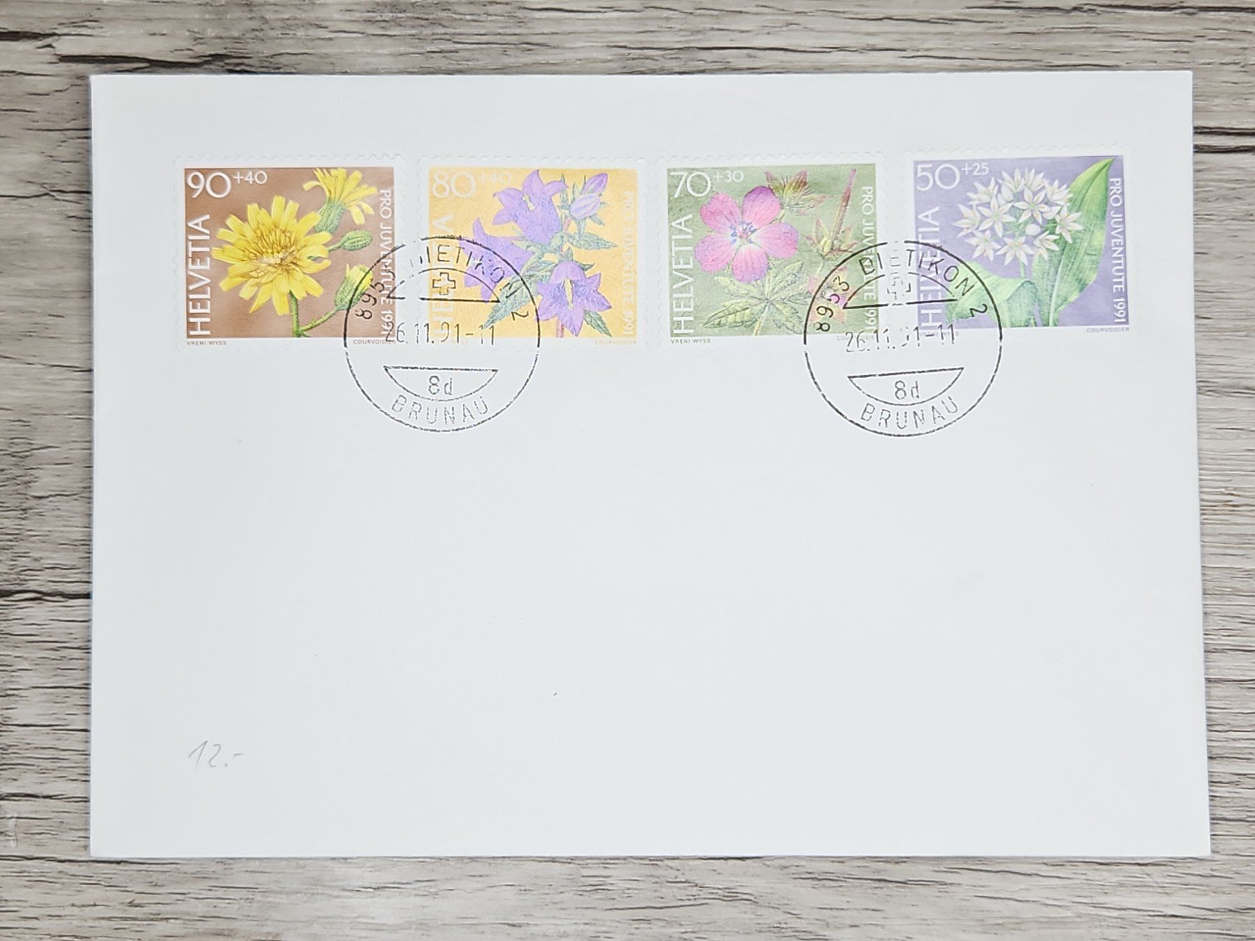 Alle Briefmarken: CL03 Enveloppe + Timbre Suisse 1991 – Gebraucht aus Cousset von Patrick_Collections