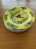 Teller Set 6 Stuck Flugzeugmotiv Lichter 20cm Porzellan