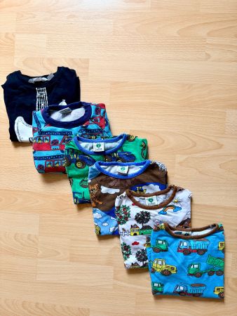 Langarmshirts für Buben, 6 Stück, bunte Muster, Gr. 98-104