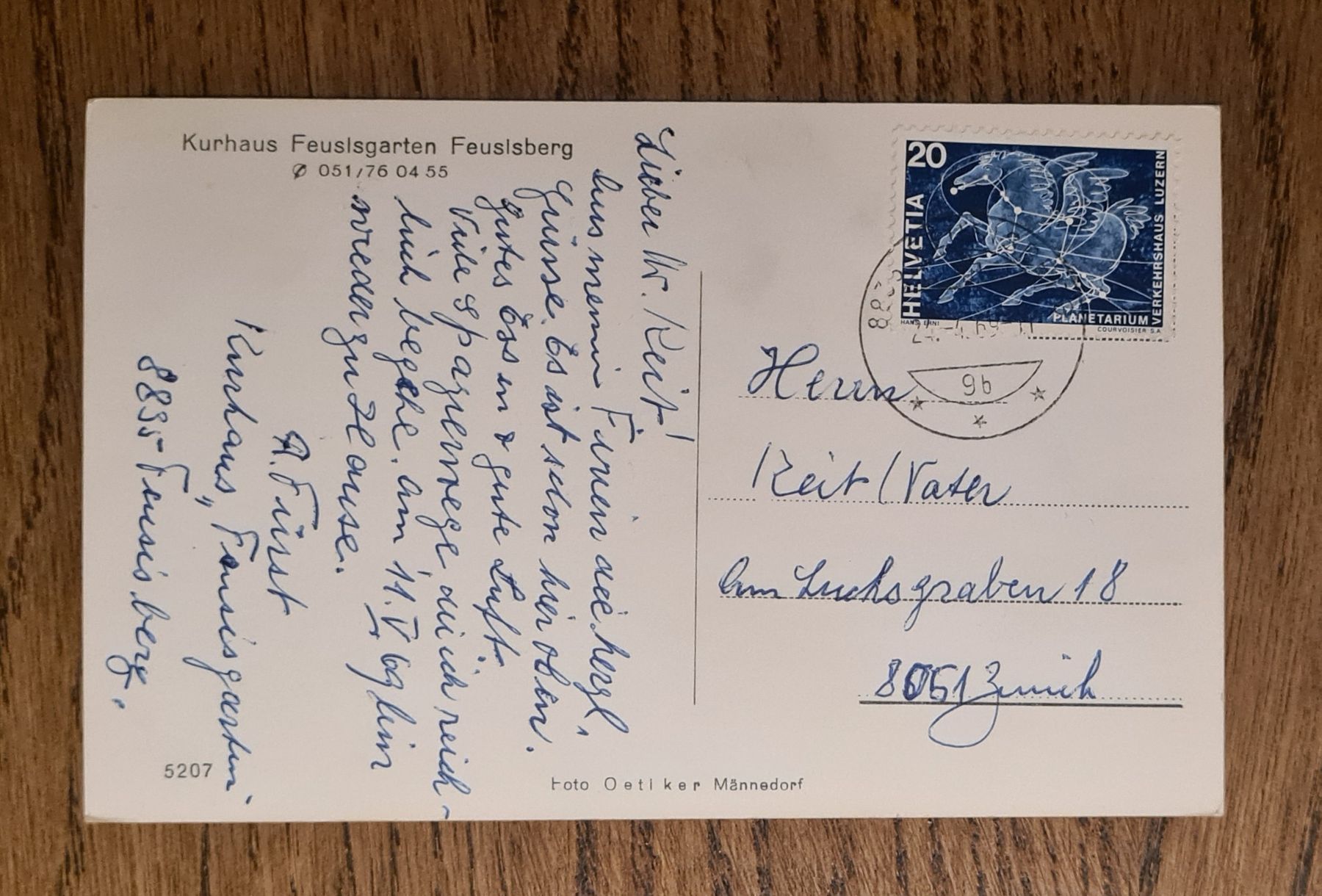 Cartoline postali: Kurhaus Feusisgarten, Feusisberg 1969 – Usato da Ebikon venduto da Donar50 1