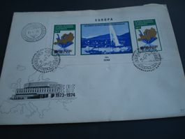 Ungarn, FDC 1974, Block Pax Genf (mit Jet d'eau)