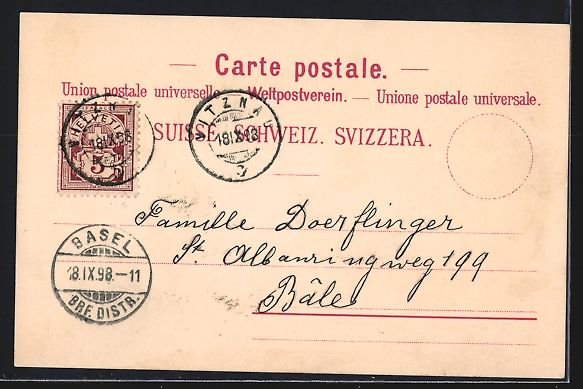 Cartoline postali: Litho Vitznau, Panoramablick von der Rig – Usato da Berlin venduto da bartko-reher 1