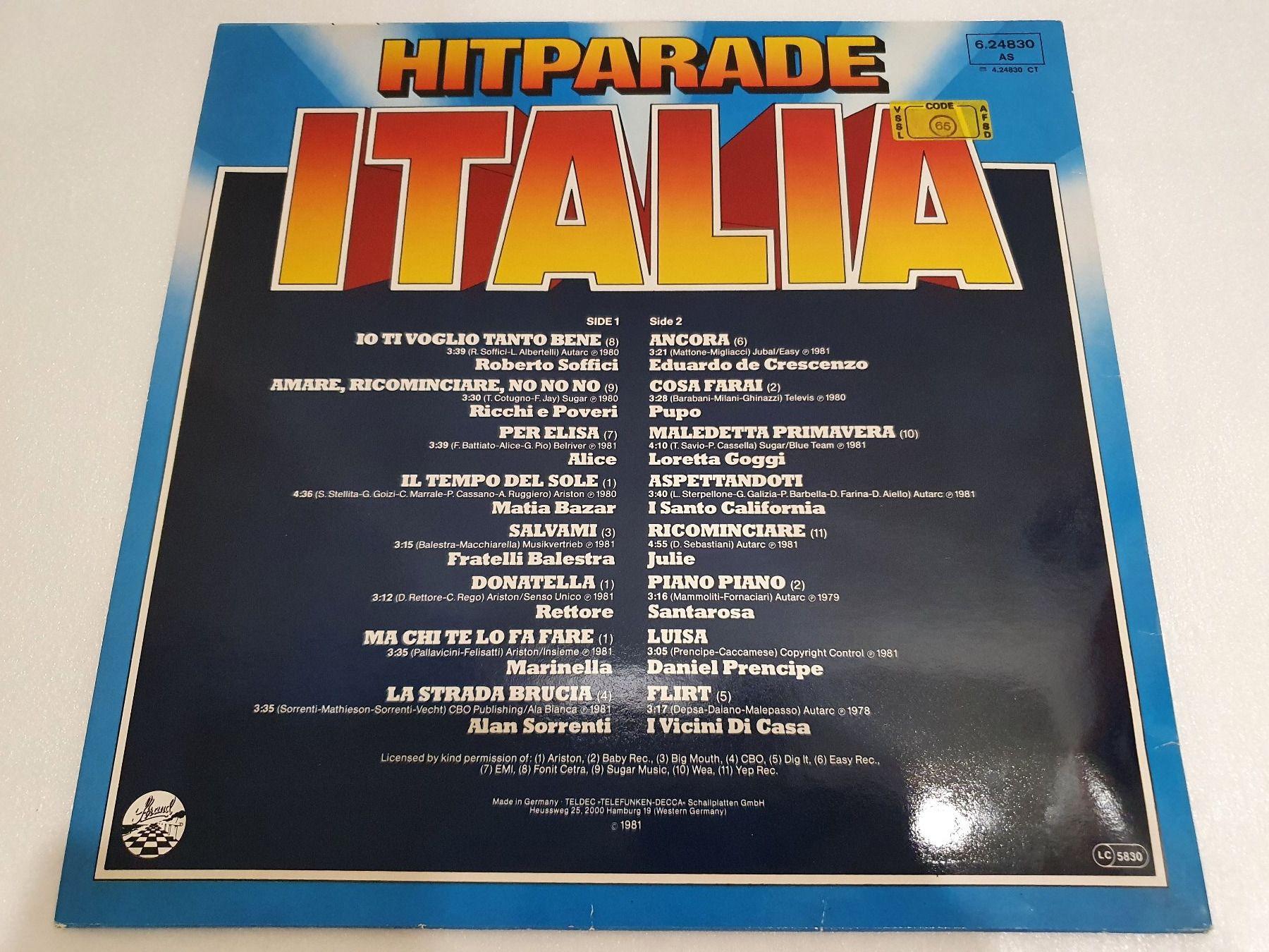 Schallplatten: Hitparade Italia – Gebraucht aus Uster von Vinyl-Leidenschaft 1