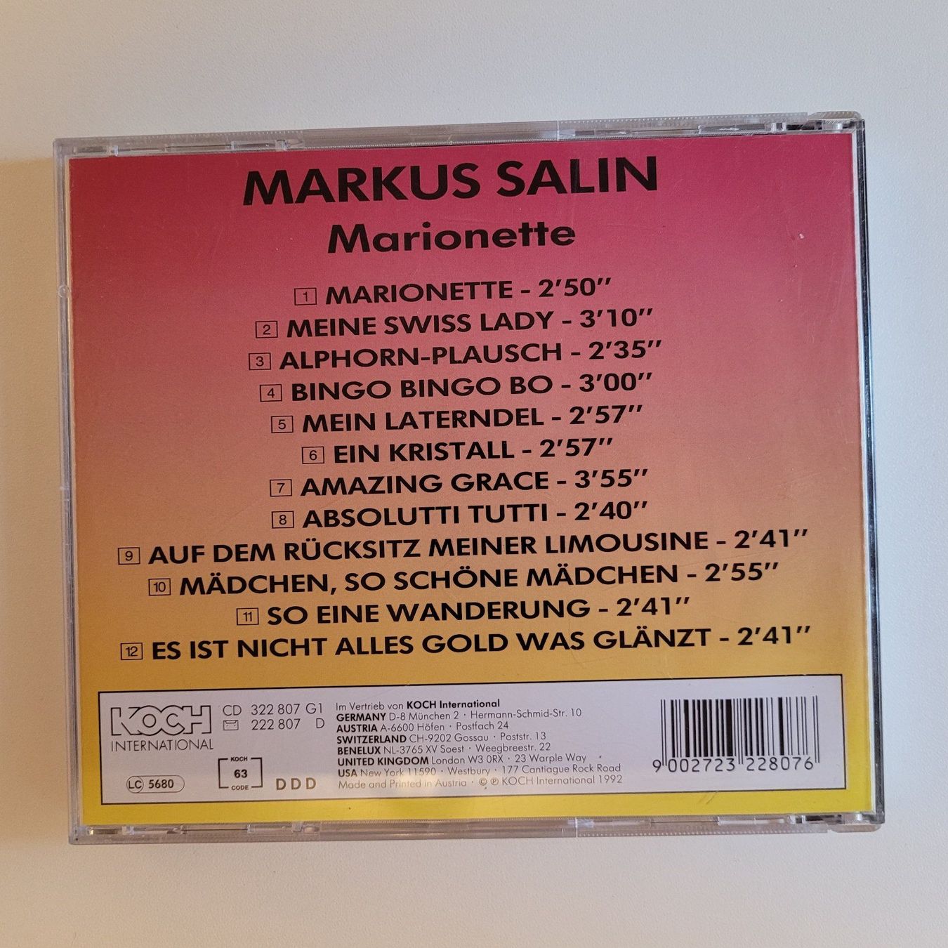CD: Markus Salin Marionette F2 – Usato da Sessa venduto da fraenklishop 1
