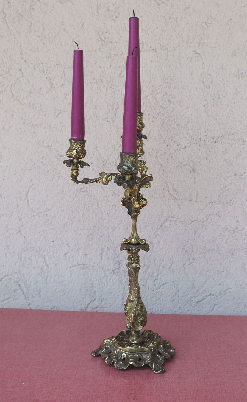 Kerzenständer: Art Nouveau Kandelaber 45cm – Gebraucht aus Meggen von Trouvaillen 6