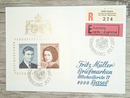 TR20 Enveloppe + Timbre Liechtenstein 1967