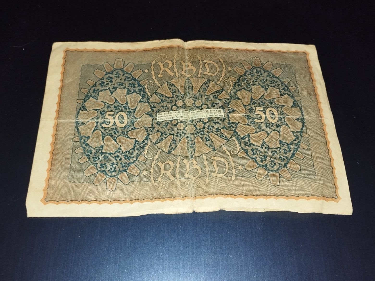 Banknoten: Billet 50 Mark, Allemagne 1919 – Gebraucht aus Collombey von Anoushka83 1