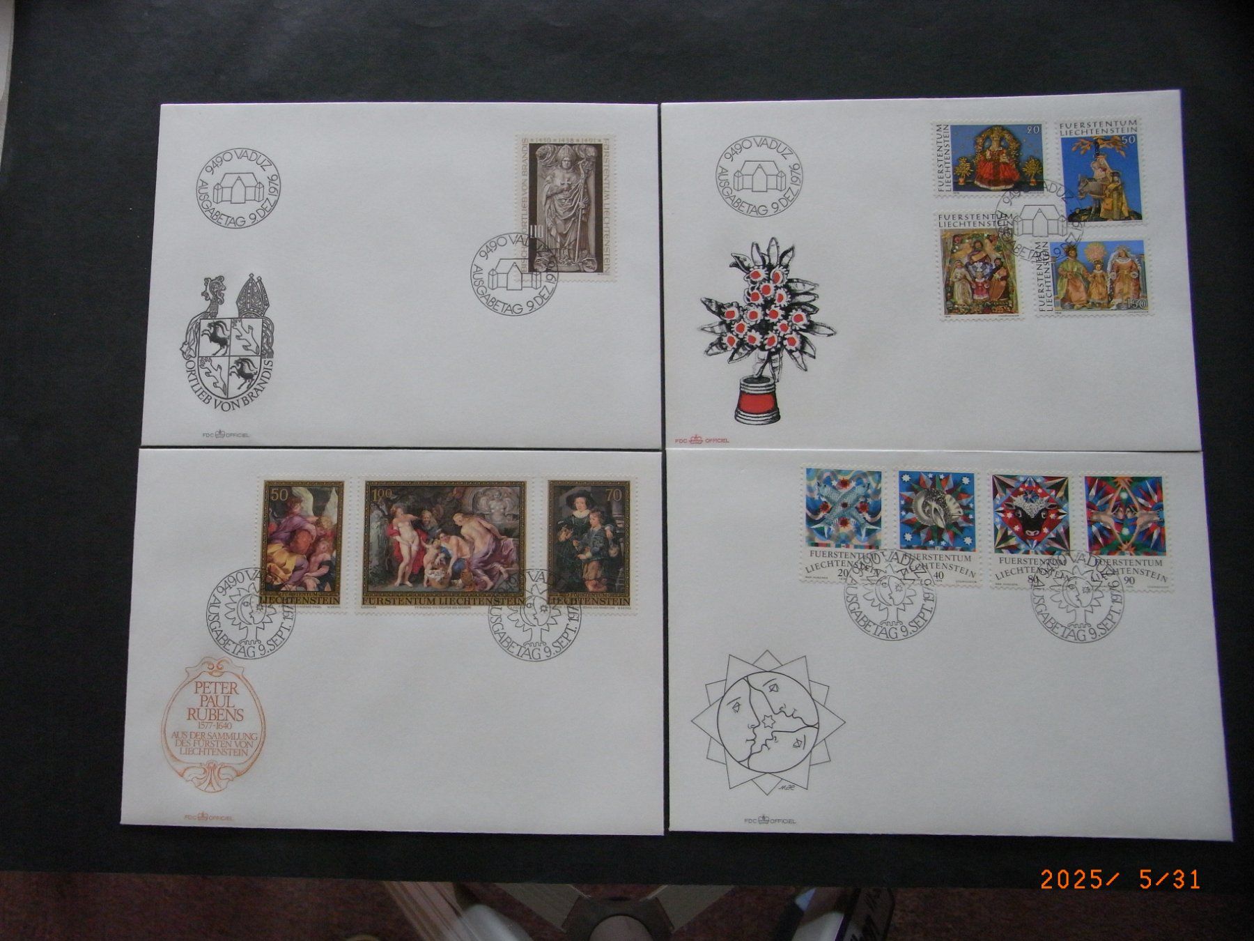 Tutti i francobolli: 1975/76 FDC 8 Couverts top  KP 96.-- – Usato da Ittigen venduto da shetland 1
