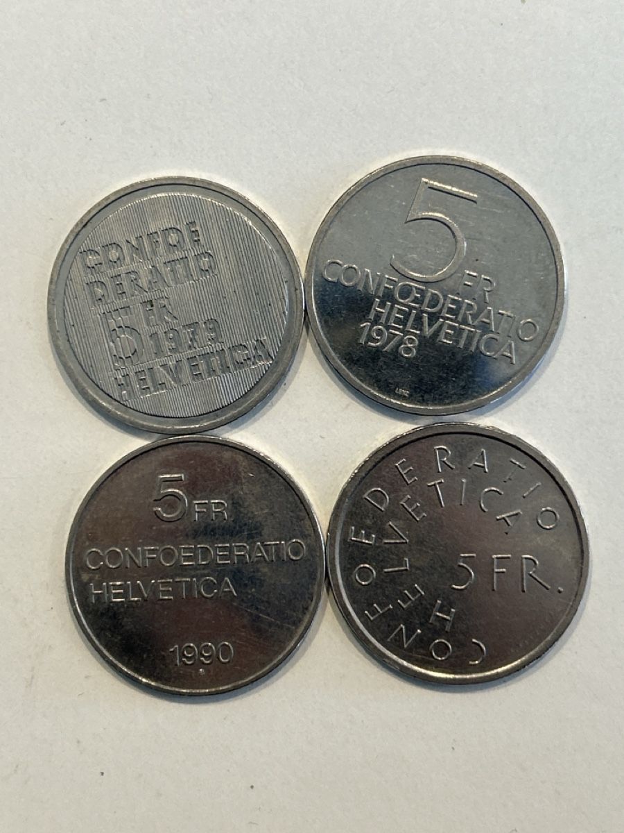 Tutti le monete: set 4 monete 5 fr / Einstein-Dunant- Gottfried – Usato da Monte Carasso venduto da Mi3Or 1