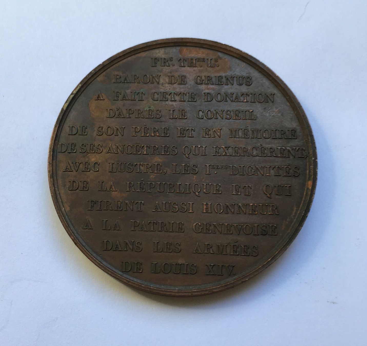 Medaillen: 1847 Medaille Genève 60 mm – Gebraucht aus Kirchberg SG von Helveticus00 1