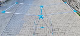 Wäscheständer / 2 Etagen / Höhe 120cm / Blau-Silber