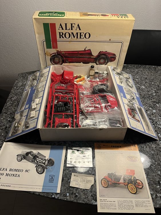 Maquette voiture - ITALERI - Alfa Romeo 8C 2300 Monza - Échelle 1/12 - 32 cm - Rouge - Jeux - Jouets
