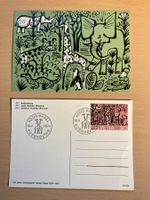 Schweiz 1974 Bildpostkarten 100 J Zoo Basel postfrisch+1.Tag