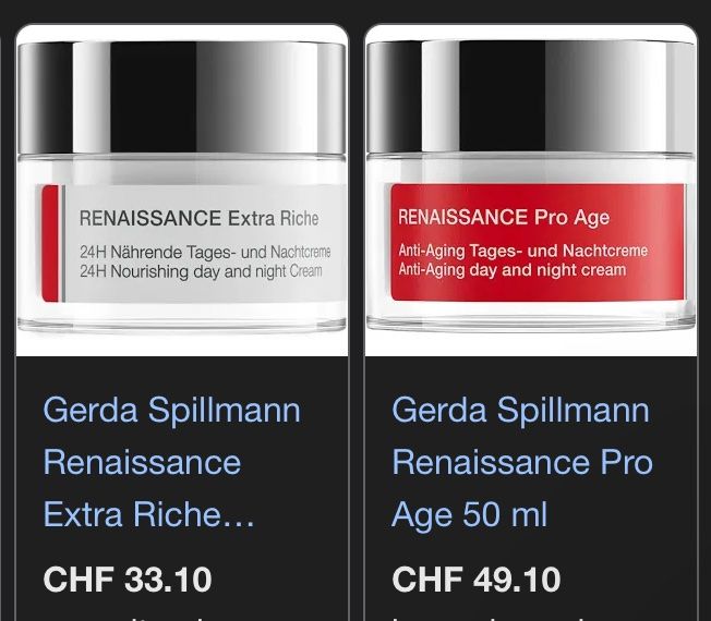 Cura del viso: Gerda Spillmann Renaissance Set: Pro Age + Extra Riche – Nuovo e nell'imballaggio originale da Nidau venduto da alpa83 1