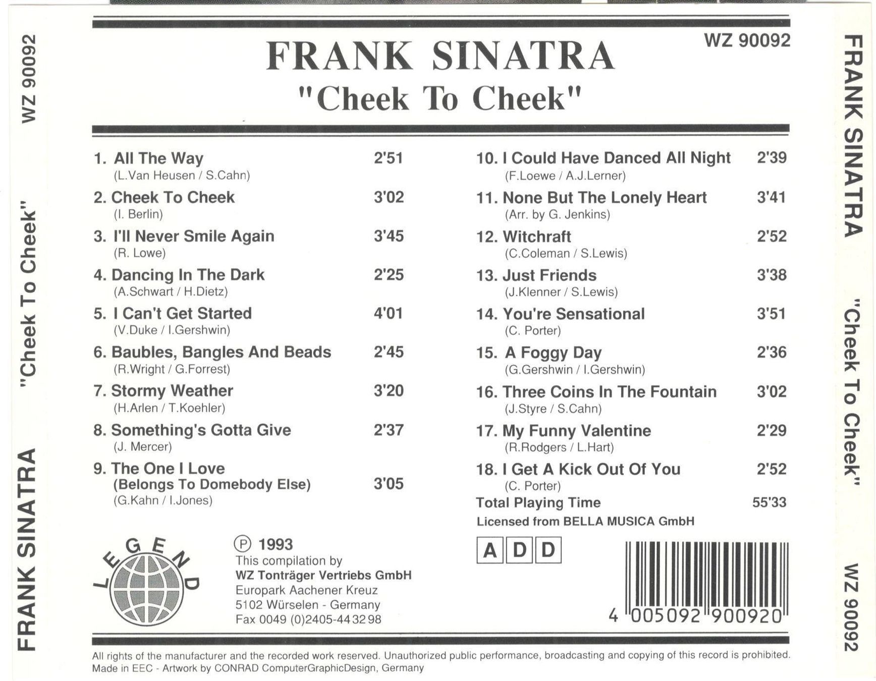 CDs: Frank Sinatra CD Cheek To Cheek – Gebraucht aus St. Margarethen TG von ursk10 1