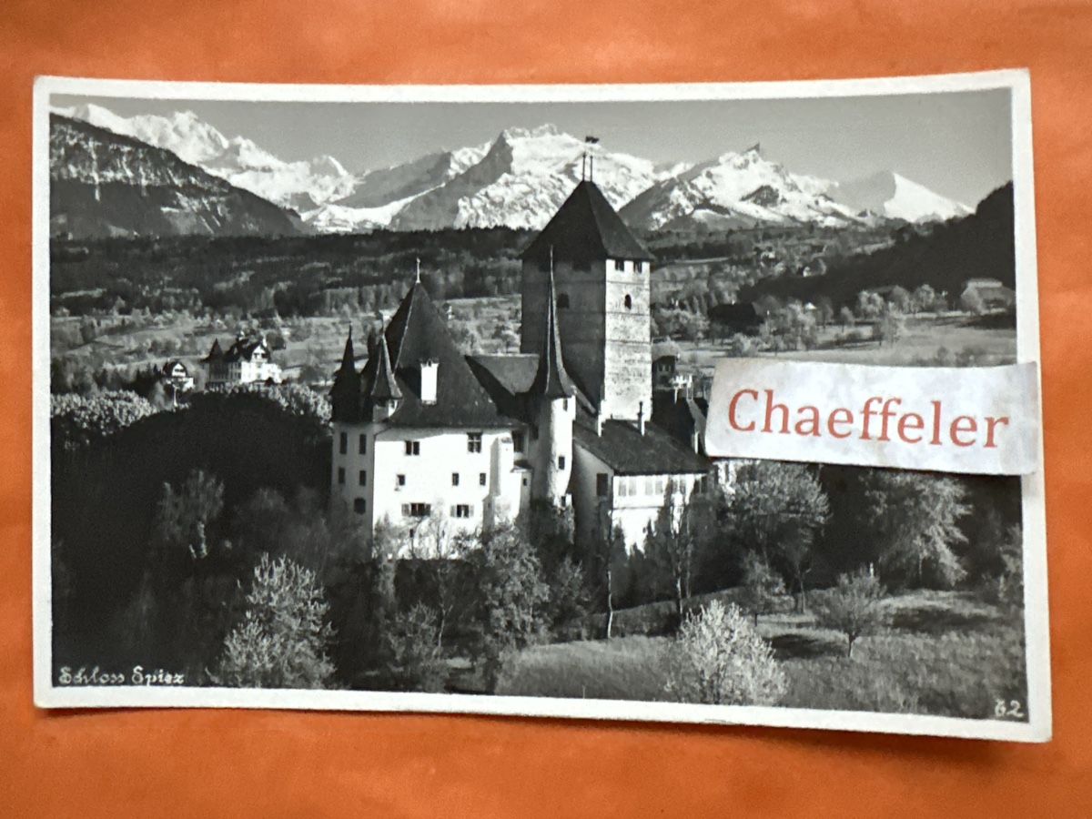 Cartoline postali: Schloss Spiez.  62 – Usato da Zürich venduto da Chaeffeler