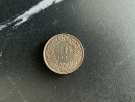 Pièce de monnaie CHF de 2.00 de 1964