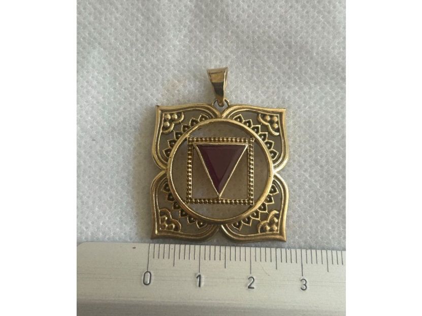 Ciondoli: CHAKRA Anhänger 925 Silber Muladhara Chakra mit Rubin – Usato da Bern venduto da FreitagsSachen22 2