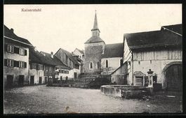 AK Kaiserstuhl, Ortspartie mit Kirche