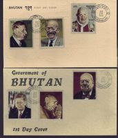 Bhutan 3 FDCs mit Reliefmarken und**