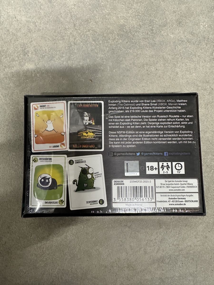 Giochi: Exploding Kittens NSFW Edition Kartenspiel neu verpackt – Nuovo e nell'imballaggio originale da Urnäsch venduto da ppm_l6sk 1