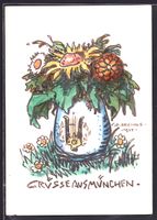 Handgemalt sign. Carl O. Arends: Münche
