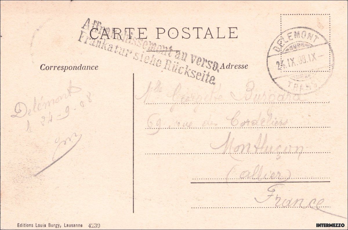 Cartoline postali: Delémont // Vue générale // 1908 – Usato da Basel venduto da intermezzo12 1