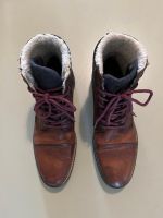 Gefütterte Herren-Lederboots braun, Grösse 43