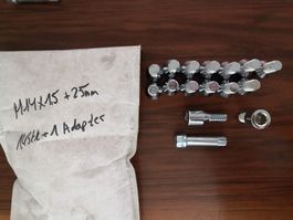 Radschrauben 15 x M14 x 1.5 KEGEL + Adapter/ Mini Cooper S