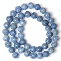 1 Strang echte blaue polierte Nipomo Korallen Perlen 8 mm
