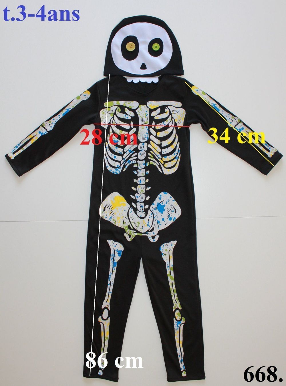 Costumi: Costume squelette / Skelett t. 3 - 4 ans – Usato da Peseux venduto da CoolShoping 1