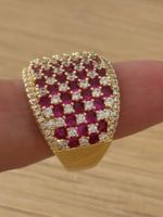 Luxus Elegante Gr.19/9 Ring Farbe: Gold/rot