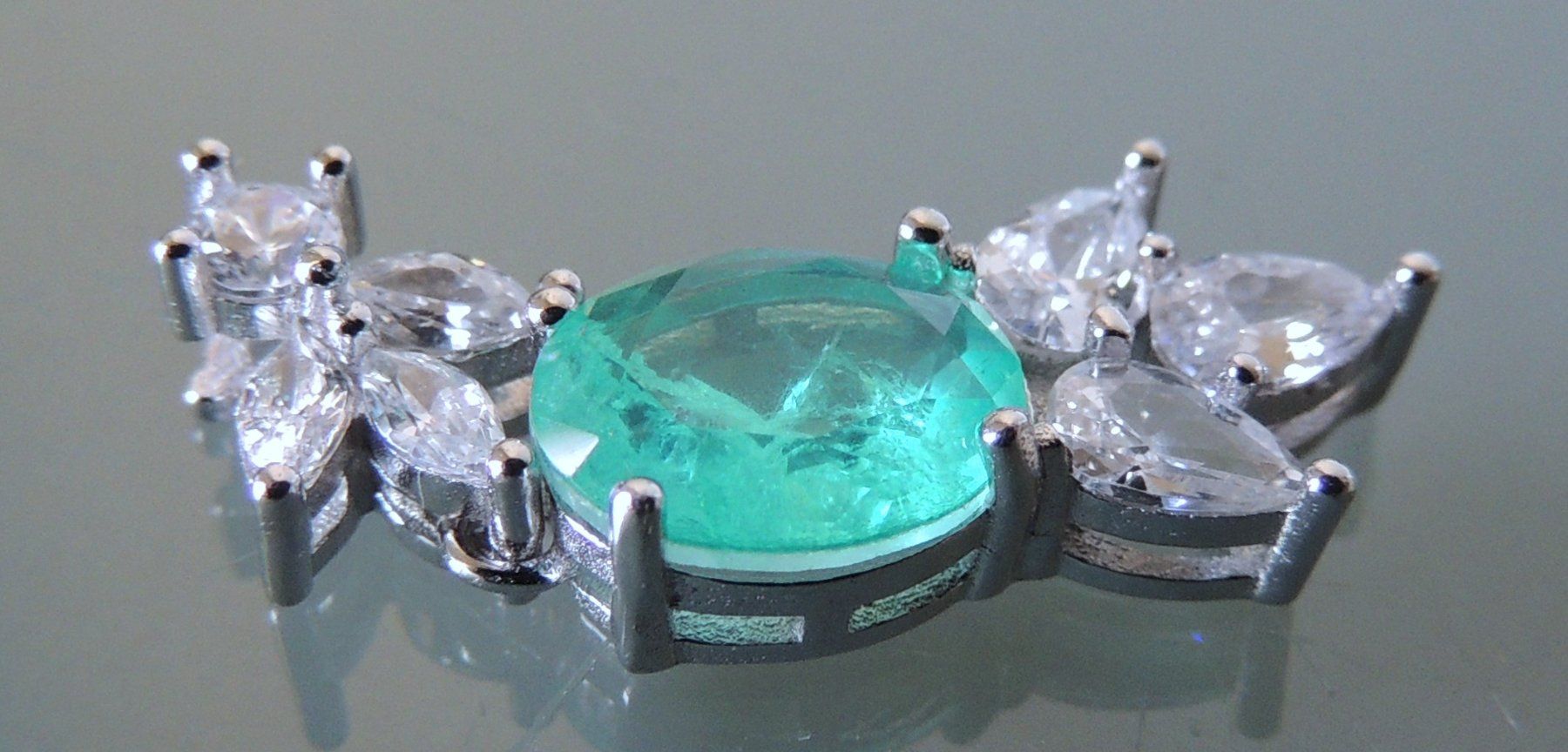 Anhänger: Komposit Smaragd Silber 925 Anhänger – Neu und originalverpackt aus Waldenburg von schaller707